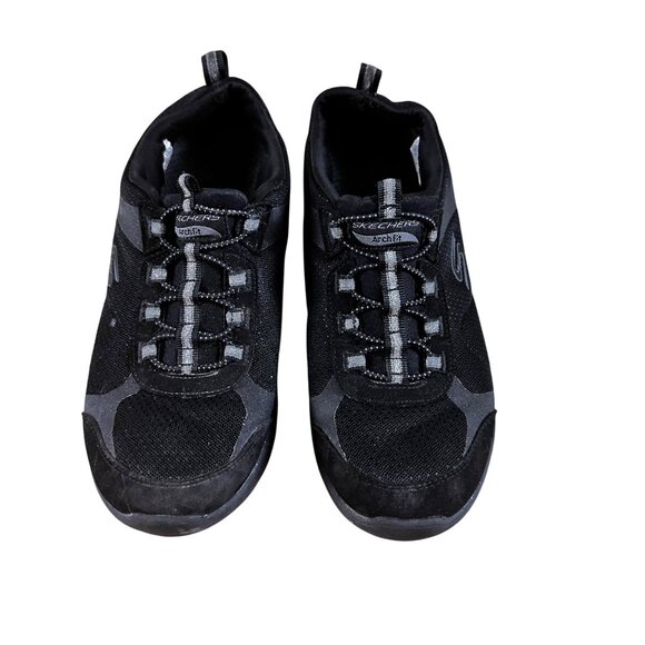 Skechers ArchFit Size 7.5 Comfortable Casual Slip On Elastic Lace Black - Picture 12 of 12